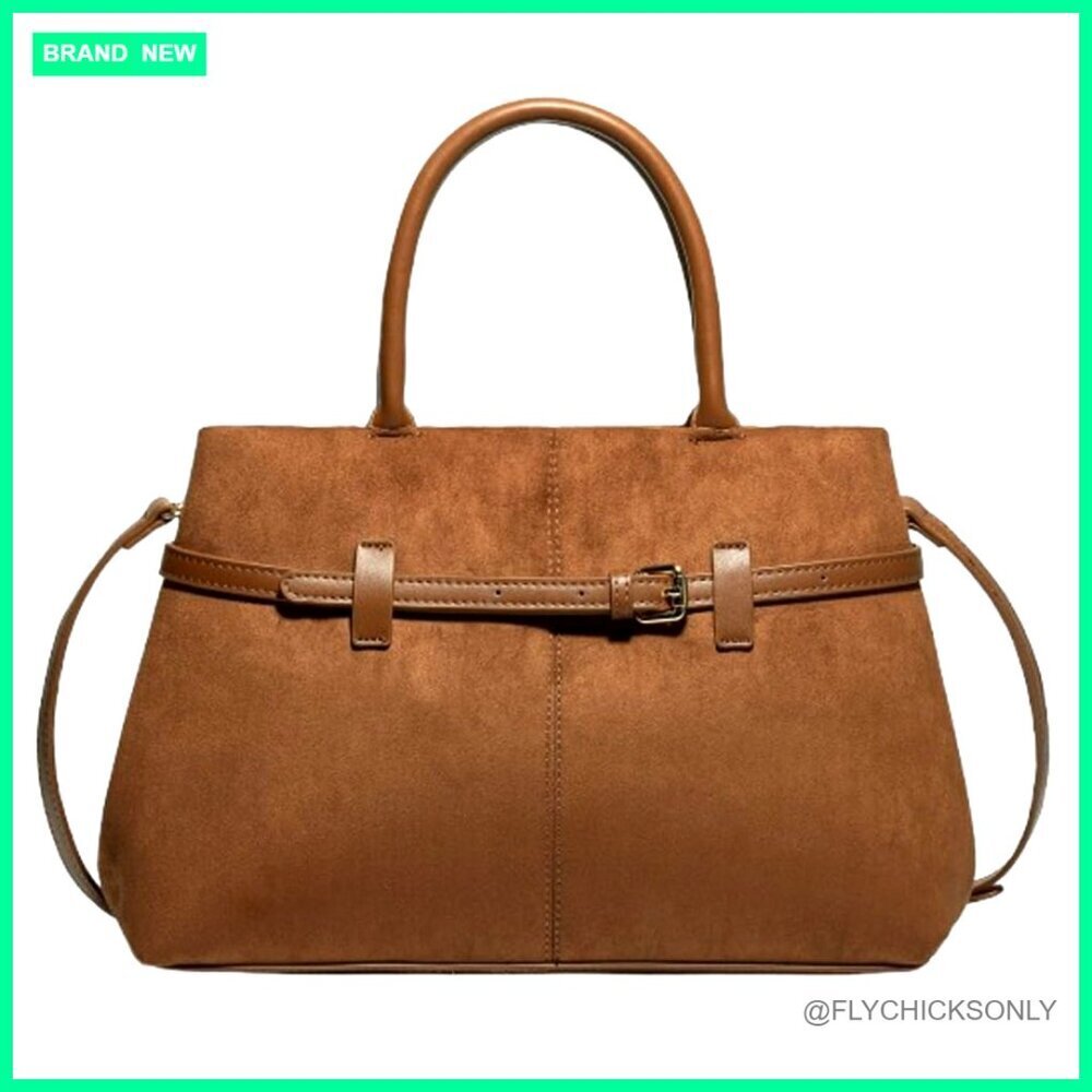 Slouchy Suede Tote Hobo Bag Adjustable Strap Crossbody Shoulder Handbag